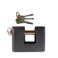 Замок амбарный 90 мм, прямоугольный, серый