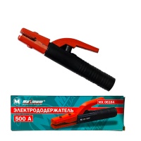 Электродержатель 500 A, латунь, 45/90/180⁰, рукоять термопластик, эконом, "MAXIMUM" MX 06164